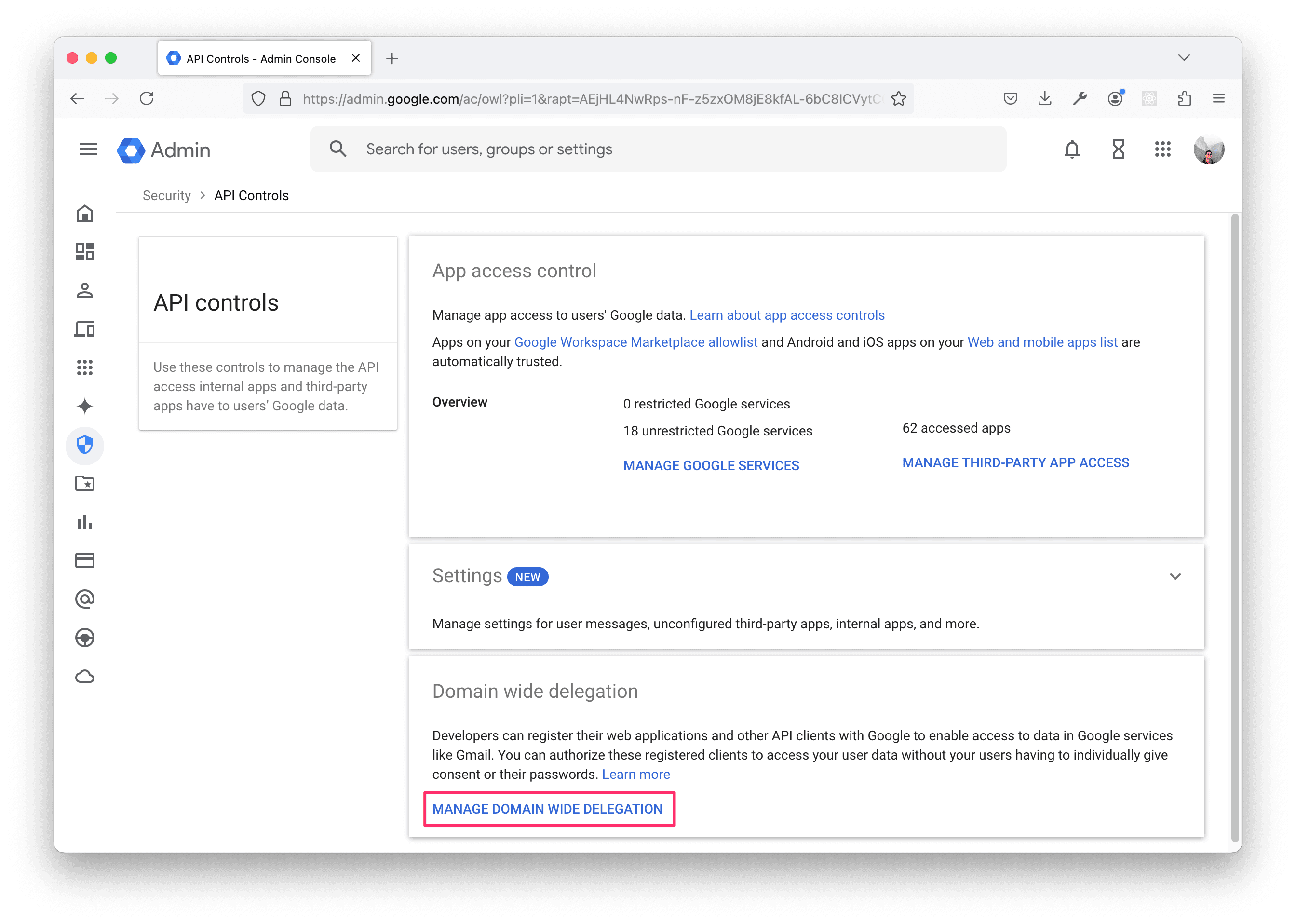 Domain-wide delegation