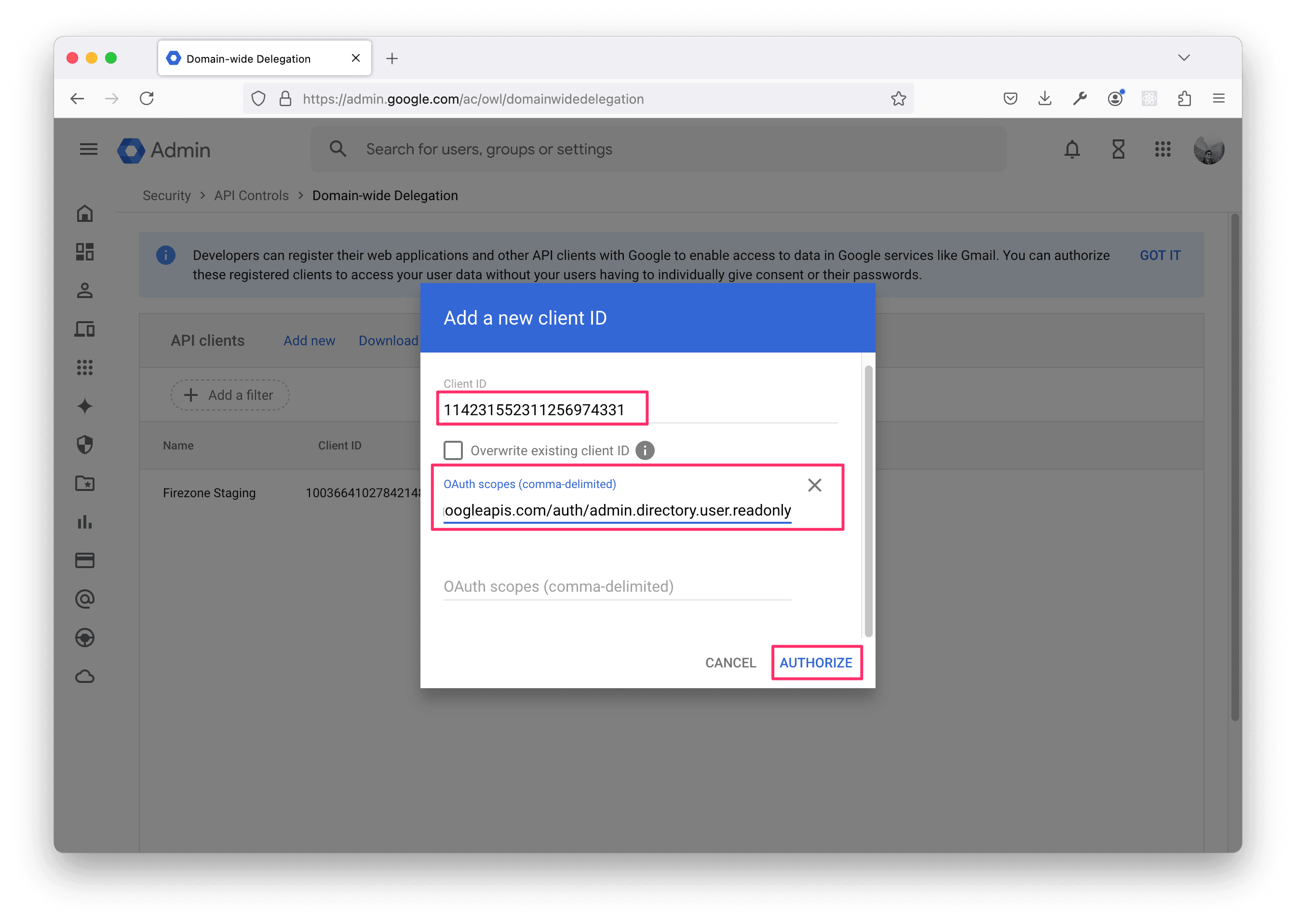 Service account scopes