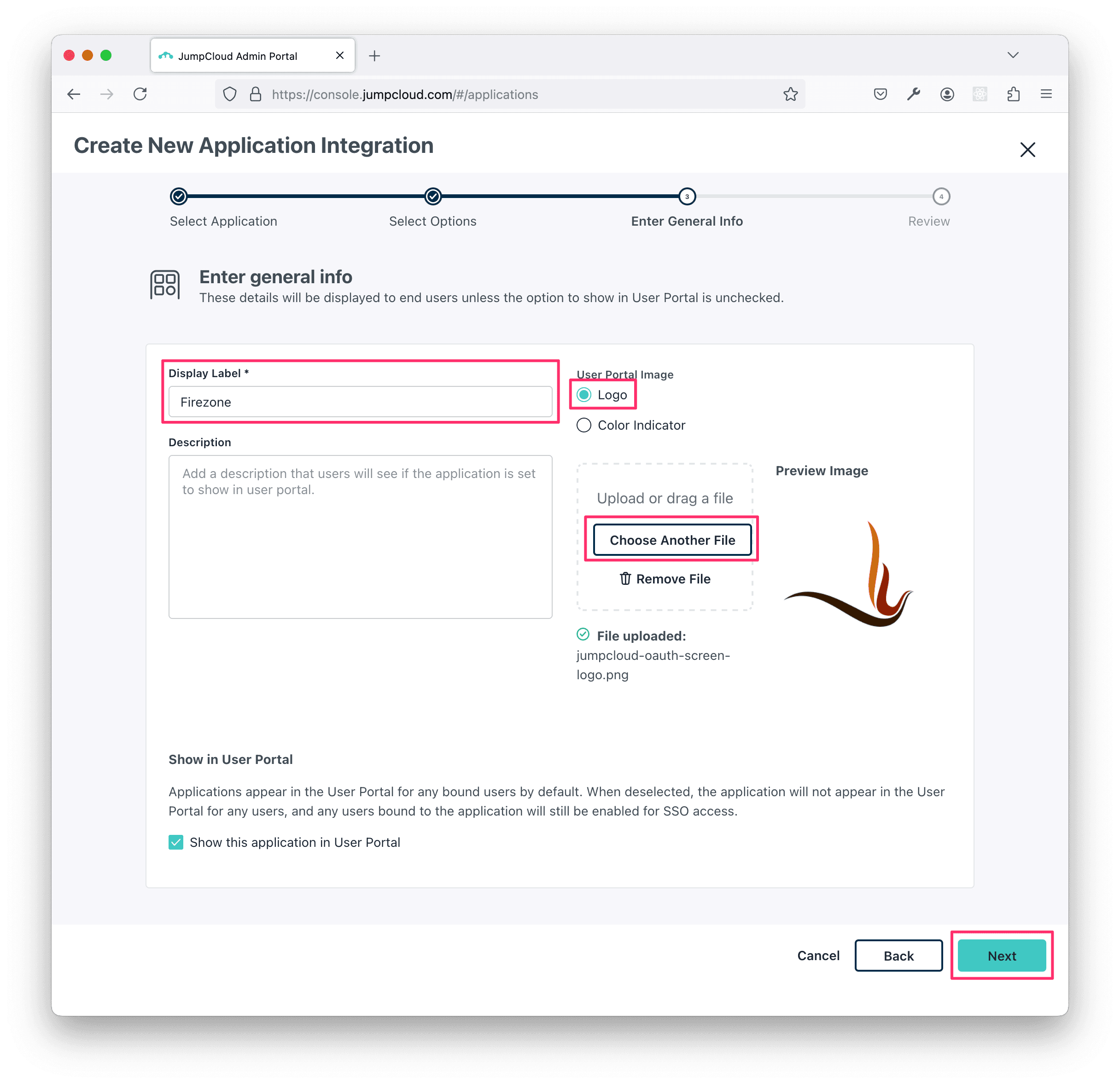 Configure application